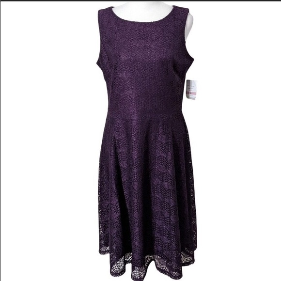 NWT Danny and Nicole Purple Lace Dress Size 10 - Picture 1 of 1